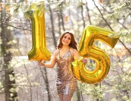 Large Gold 40 Inch Birthday Number 5 Balloon, Five 5th 15 25 35 50 55 Birthday - Image 6