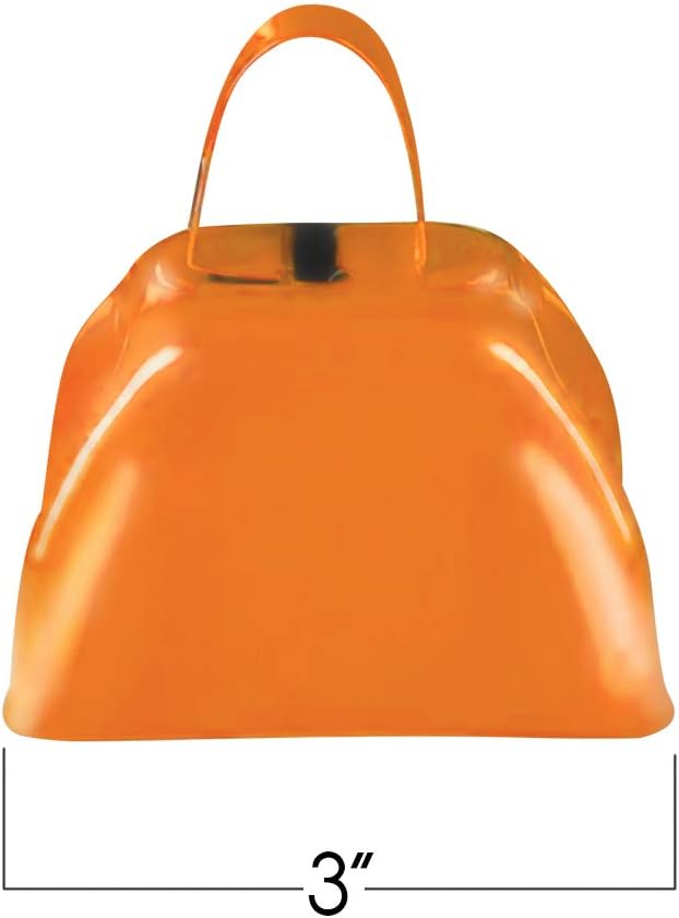 ArtCreativity 3 Inch Orange Metal Cowbell Noisemakers - Image 3