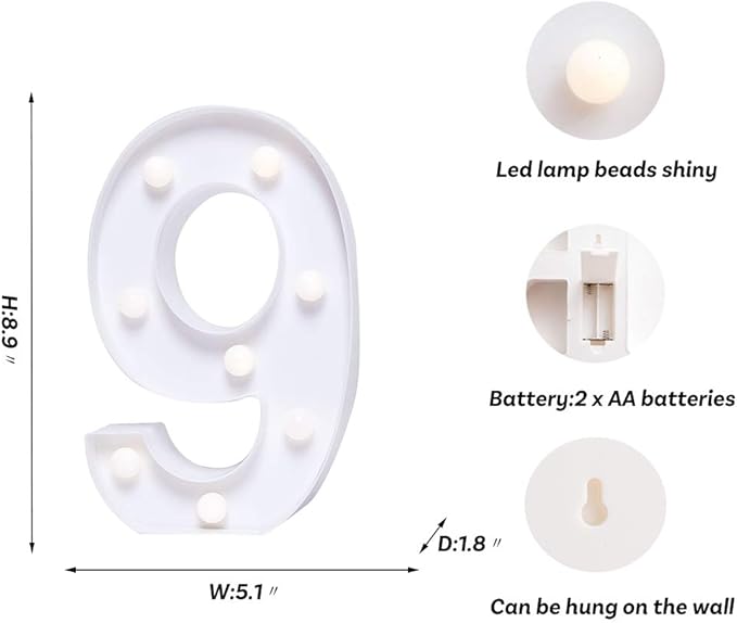 Foaky Decorative Led Marquee Light Up Number, Marquee Light Up Number Sign - Image 6