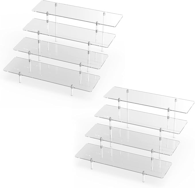 Acrylic Display Riser Stand Shelf Clear 4 Tier Cupcake Stand Perfume Display by CHONOVO