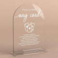 Acrylic Wedding Sign Pick A Card Sign by KongMoTree