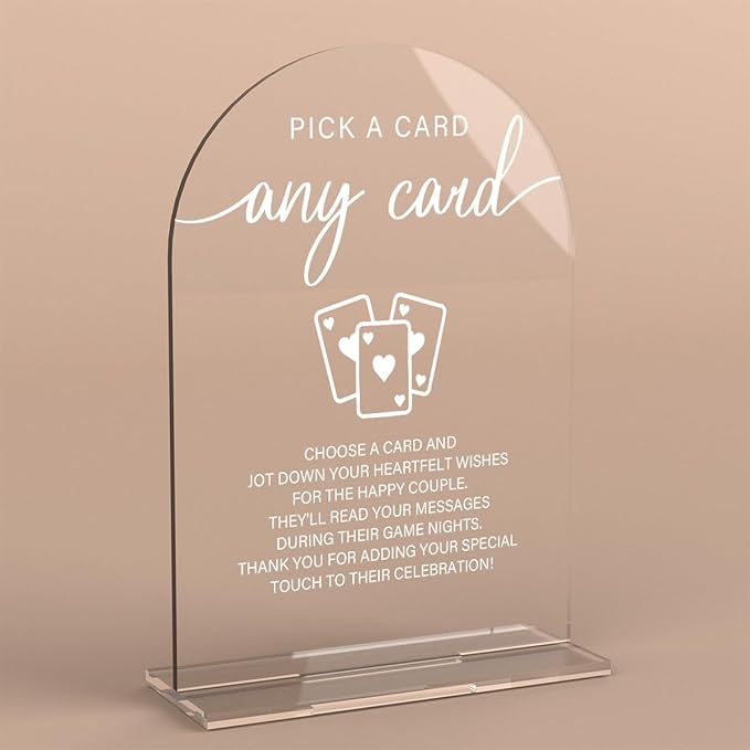 Acrylic Wedding Sign Pick A Card Sign by KongMoTree