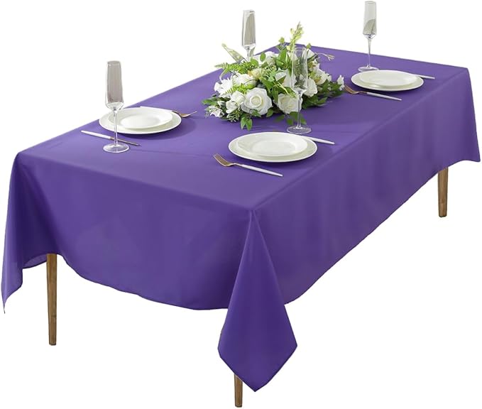 Craft And Party Rectangle Tablecloth, 70 x 108 Inch Purple Tablecloth, by CraftAndParty