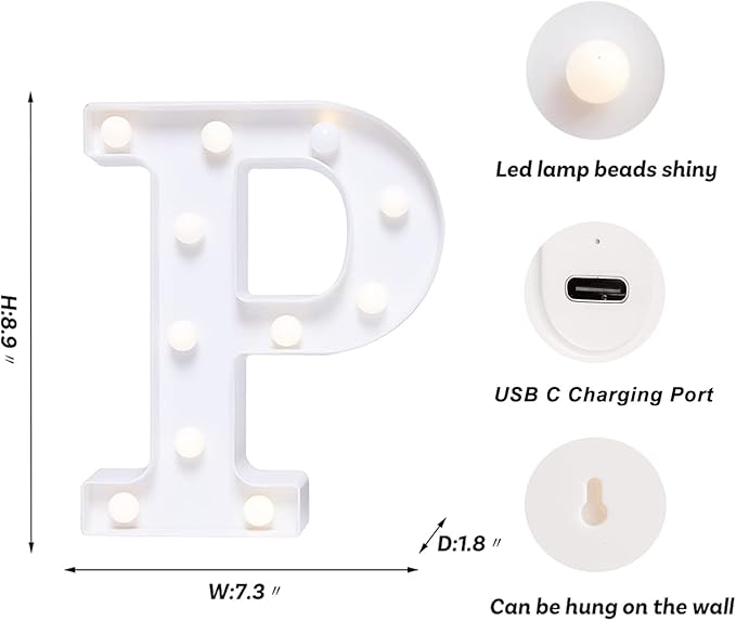 Foaky Rechargeable LED Letter Lights Sign Marquee Light Up Letters Sign - Image 7