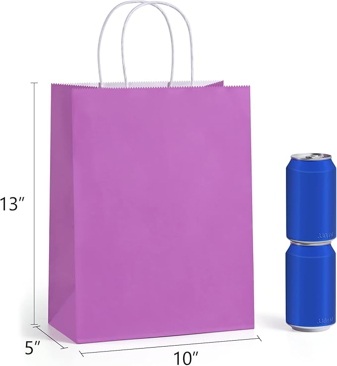 BagDream 48 Pieces 10x5x13 Assorted Gift Bags Rainbow Colors Kraft Paper Party - Image 3