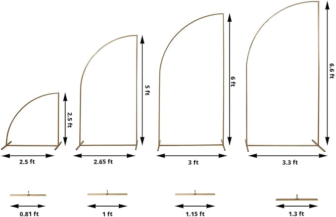 Tableclothsfactory Set of 4 | Gold Metal Wedding Arch Chiara Backdrop Stand - Image 3