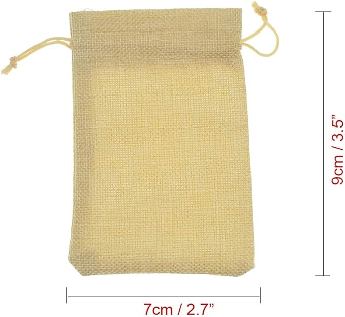 20Pcs Drawstring Burlap Bags, Jute Sacks Jewelry Candy Pouch Christmas Wedding - Image 8