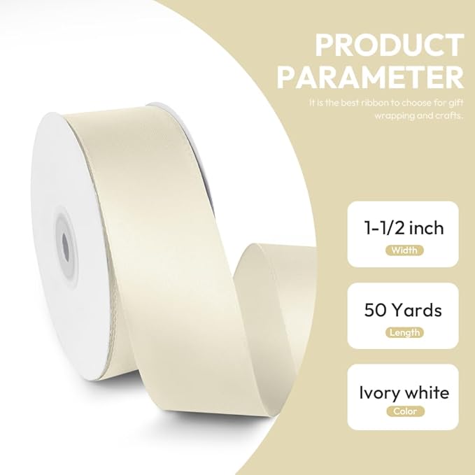 1-1/2" x 50 Yards Satin Ribbon - Image 2