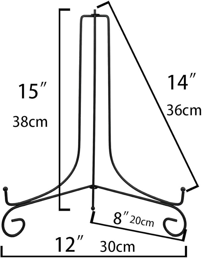 Iron Display Stand Large Black Iron Easel Plate Display Photo Holder Stand - Image 2