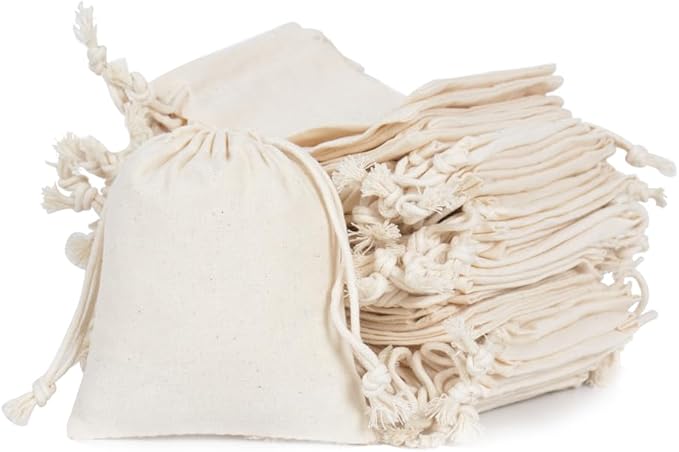 gobyhumm 20 Pieces Pure Cotton Drawstring Bags Muslin Bags Sachet Bag by Gobyhumm