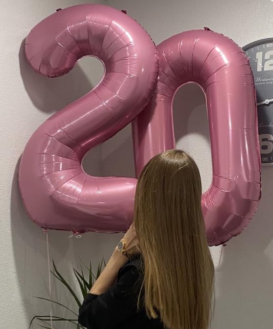 Big 40 Inch Pearlescent Pink 2 Number Balloon Birthday Decoration, Pearl Pink - Image 7