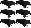 sancua 6 Pack Black Tablecloth 60 x 120 Inch, Rectangle Table Cloth by sancua
