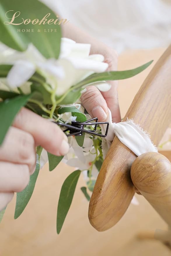 Lookein Set of 8 Pew Flowers for Wedding Ceremony Chair Decorations Bench - Image 5