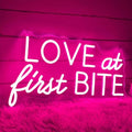 Love At First Bite Neon Sign, Custom Dessert Table LED Neon Light Minimalist by BELISAMA