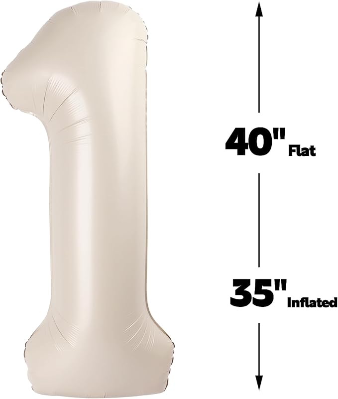 40 Inch Big Cream White Number 12 21 Balloon Birthday Decoration, Number 12 21 - Image 2