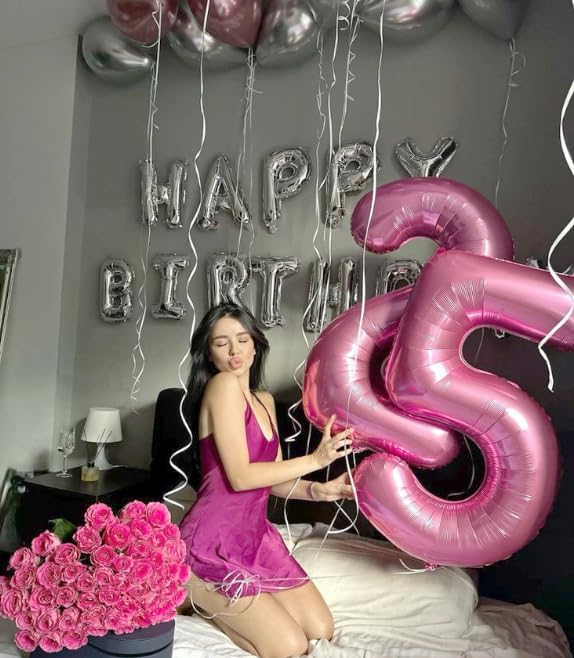 Big Pink 2 Number Balloon 40 Inch Birthday Decoration, Number 2 Helium Balloon - Image 6