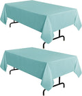 sancua 2 Pack Turquoise Tablecloth 60 x 102 Inch, Rectangle Table Cloth by sancua