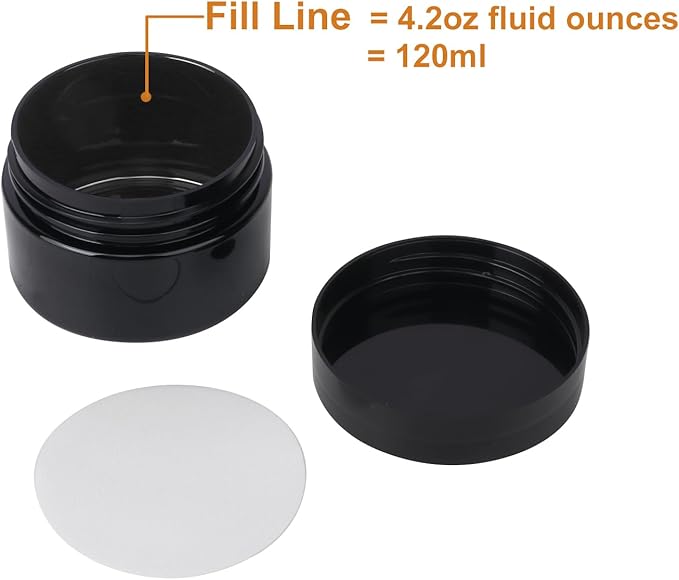 72 Packs 4 OZ Black Plastic Jars - Image 3