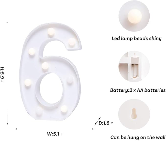 Foaky Decorative Led Marquee Light Up Number, Marquee Light Up Number Sign - Image 4