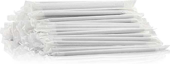 Chunspak 5.75 inch Disposable Black Paper Cocktail Straws, Paper Bar Stirrers - Image 7