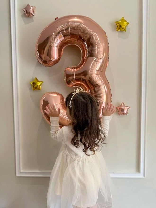 Large 40 Inch Rose Gold 3 Number Balloon, 3 13 23 30 33 36 38 Rose Gold - Image 5