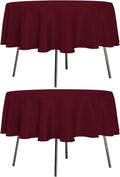 sancua 2 Pack Round Tablecloth 60 Inch Burgundy, Stain and Wrinkle Resistant by sancua