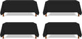 Pomp Black 90" x 156" Poplin Polyester Tablecloth | Wrinkle + Stain Resistant by POMP
