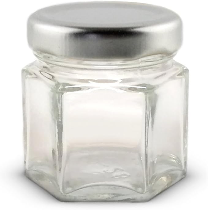 1.5 oz Hexagon Mini Glass Jars - Image 2