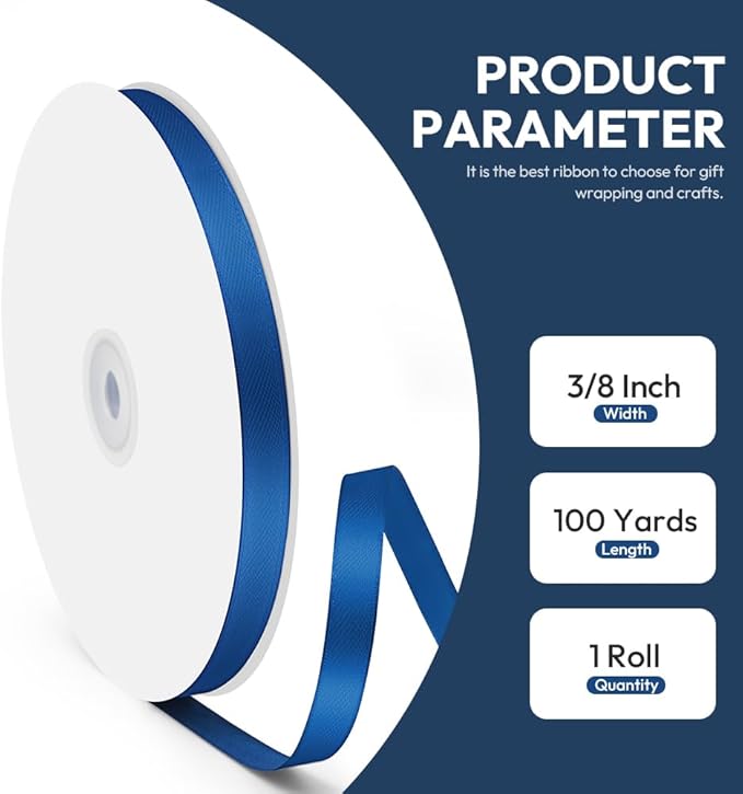 3/8" x 100 Yards Satin Ribbon - Image 2