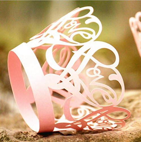 Joinwin Newly Design 48pcs Pink Laser Cut Cupcake Wrappers Wraps Wedding by zorpia