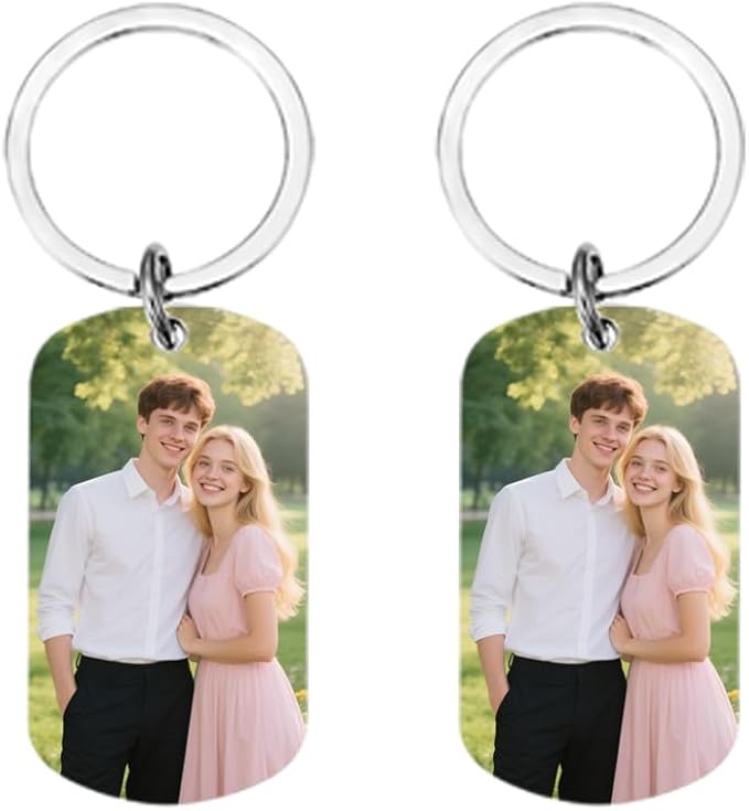 Personalised Keyring with Custom Photo & Text by Unknown