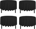 Pomp Black 90" Inch Round Premium Polyester Tablecloth | Wrinkle + Stain by POMP