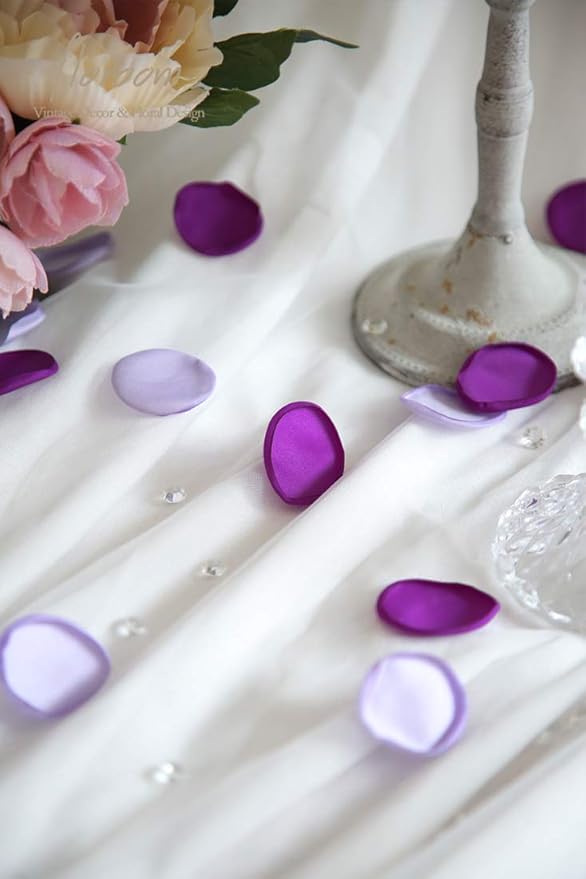 Floroom 300pcs Rose Petals Purple Lilac Fake Faux Silk Flower Petals - Image 5