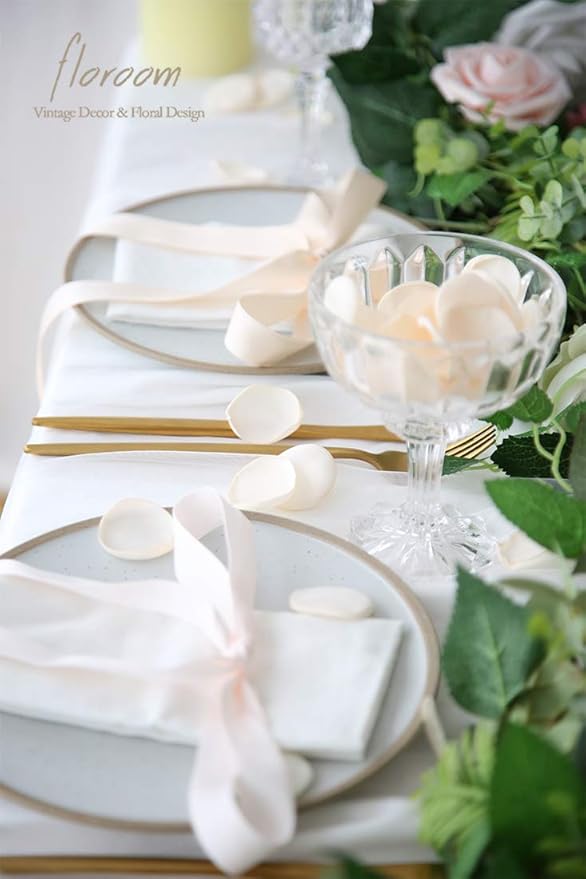 Floroom 500pcs Rose Petals Cream Faux Silk Flower Petals - Image 2
