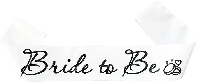 White Bride to Be Sash for Bridal Shower Bachelorette Party Wedding Hen Party - Image 7