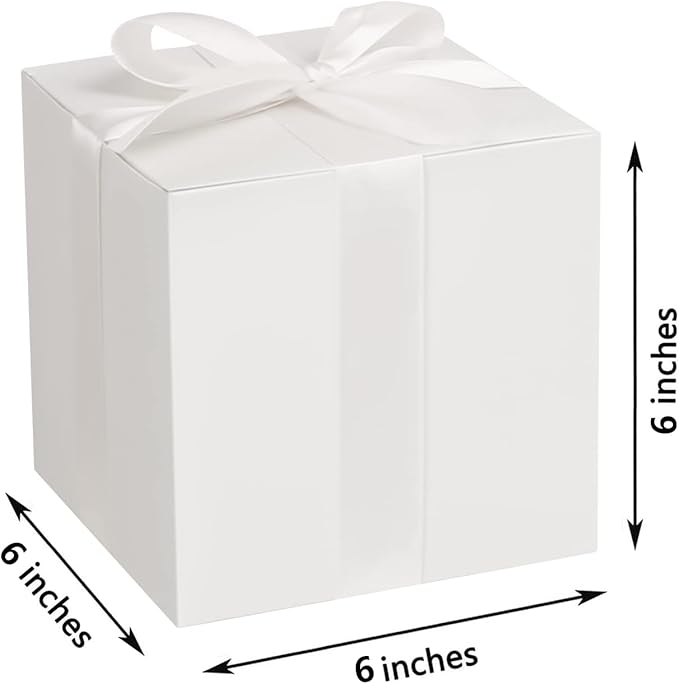 COTOPHER Small Gift Boxes 25 Pack 6x6x6 inches White Gift Boxes - Image 5