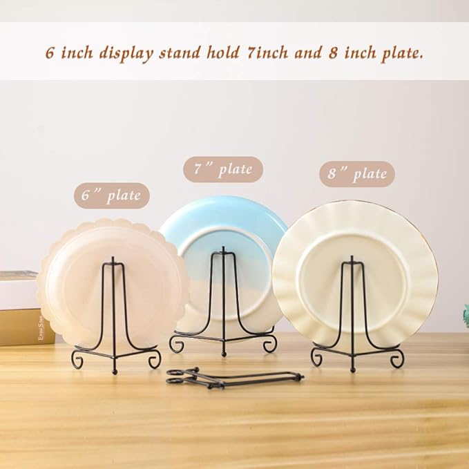 6"Iron Display Stand, Displays Picture Frames, Decorative Plates, Tablets and - Image 3