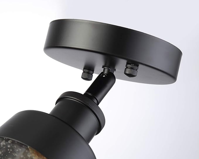 Fivess Lighting Industrial Glass Semi Flush Mount Ceiling Light, 9.45x4.72x4.72 - Image 8