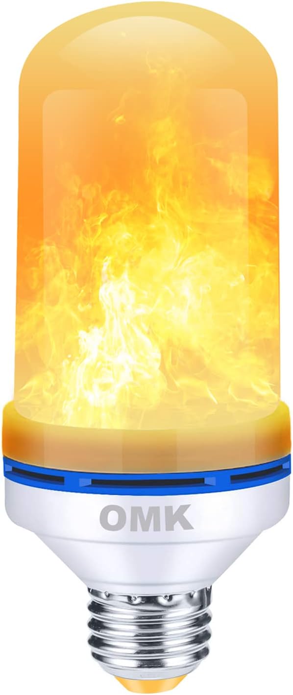 OMK Flame Light Bulbs, Christmas Decorations Flame Bulb, LED Flame Effect Fire by OMK