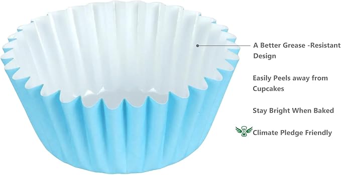 Caperci Grease-Resistant Standard Blue Cupcake Liners 150 Counts - Image 3