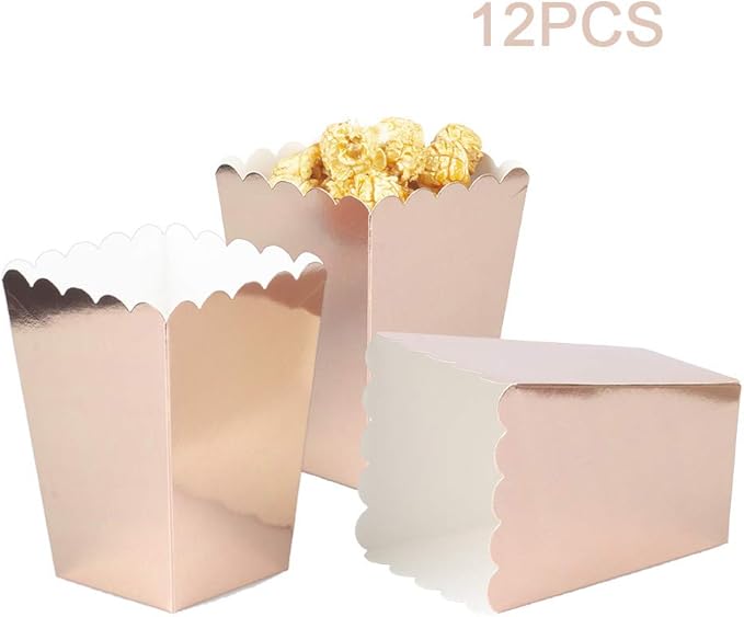 Rose Gold Popcorn Boxes Mini Paper Popcorn Box Cardboard Popcorn Container - Image 3