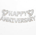 KatchOn, 18 Inch | Silver Happy Anniversary Balloon Banner | Heart Balloons by KatchOn