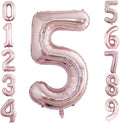 GOER 2 Pcs 42 Inch Rose Gold Foil Balloons Number 5, Huge Number Balloons by GOER