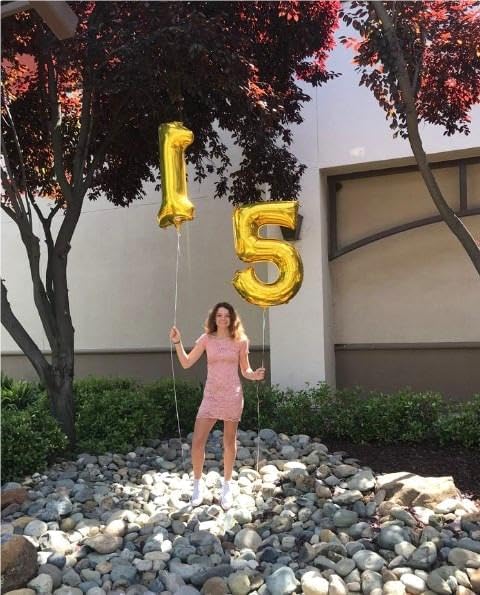Large Gold 40 Inch Birthday Number 5 Balloon, Five 5th 15 25 35 50 55 Birthday - Image 7
