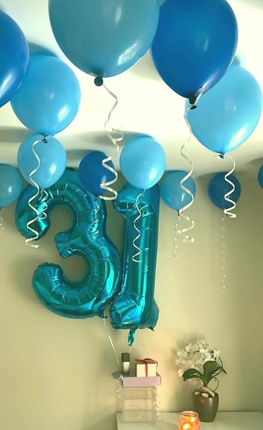 Large 40 Inch Blue 3 Number Balloon, 3 13 23 30 33 36 38 Blue Birthday Party - Image 7