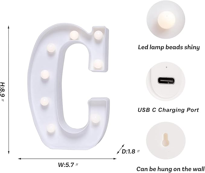 Foaky Rechargeable LED Letter Lights Sign Marquee Light Up Letters Sign - Image 3