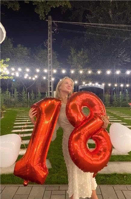 Red Number 13 Balloon 40 Inch Birthday Decorations, Number 13 Balloon Birthday - Image 6