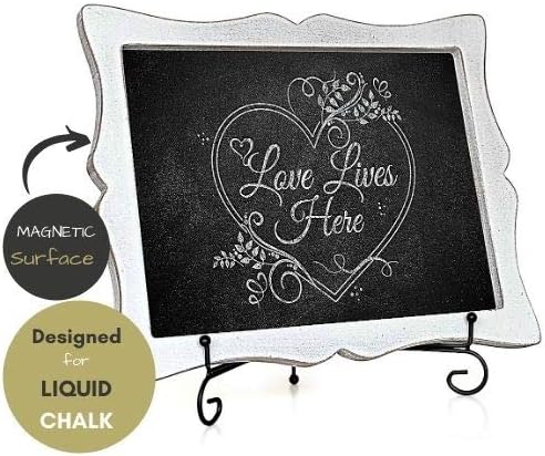 Small Chalkboard Sign with Easel + White Liquid Chalk Marker | Hanging or - Image 7