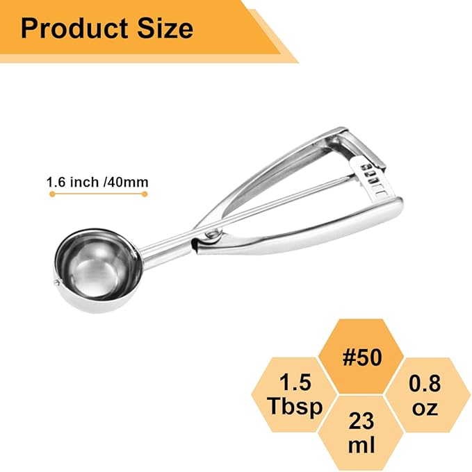 Cookie Scoop 1.5 Tablespoon, Small Cookie Dough Scoop, Cookie Scoops - Image 2