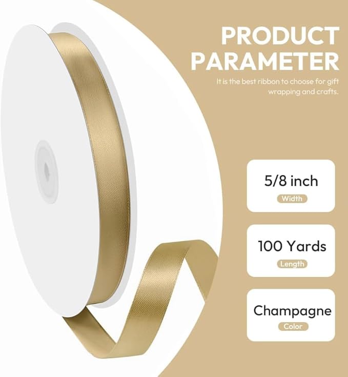 5/8" x 100 Yards Satin Ribbon - Image 2